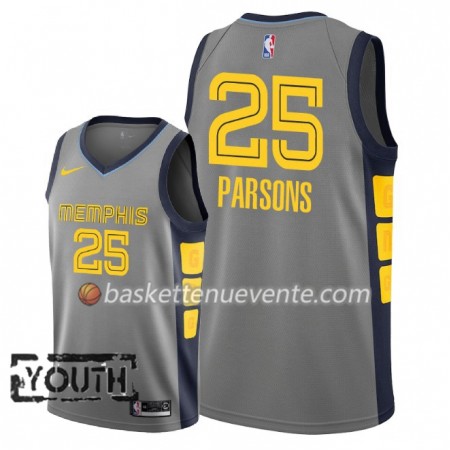 Maillot Basket Memphis Grizzlies Chandler Parsons 25 2018-19 Nike City Edition Gris Swingman - Enfant